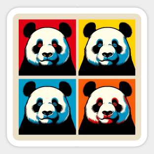 Pop Closed Eyes Panda - Funny Panda Art Sticker